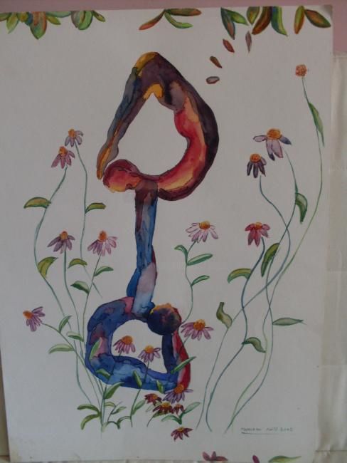 Peinture intitulée "duo" par Eveline Ghironi (khava), Œuvre d'art originale, Huile