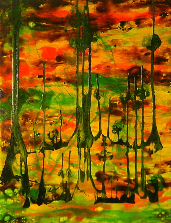 Peinture intitulée "automne" par Eveline Ghironi (khava), Œuvre d'art originale, Autre