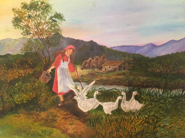 Peinture intitulée "La brañera" par Damaris Alonso, Œuvre d'art originale, Huile