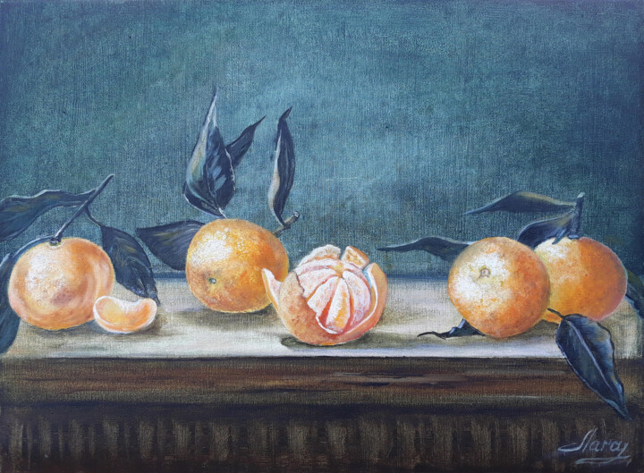 Peinture intitulée "Tangerines" par Lara, Œuvre d'art originale, Huile
