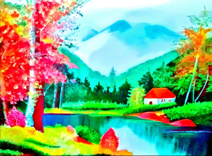 Digital Arts titled "Nature" by Laraib Zeeshan Chaudhary, Original Artwork, Digital Painting