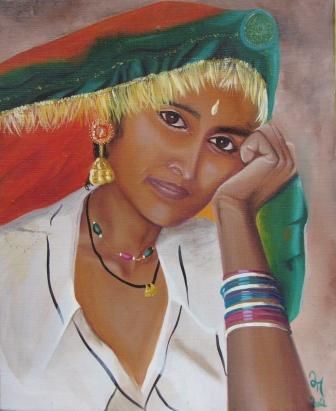 Painting titled "Young rajastani" by Lara Meissirel, Original Artwork
