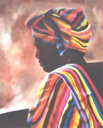 Peinture intitulée "Sénégalaise" par Lara Meissirel, Œuvre d'art originale