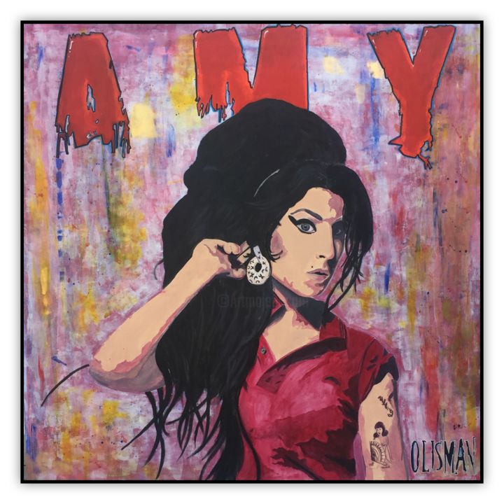 Painting titled "?—Amy—?" by Olisman, Original Artwork, Acrylic