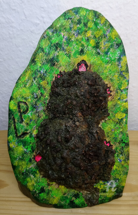 Skulptur mit dem Titel "Der Maulwurf auf de…" von Lari Peters, Original-Kunstwerk, Acryl