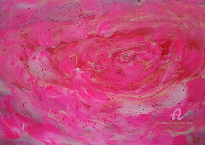 Malerei mit dem Titel "die Rose" von Lari Peters, Original-Kunstwerk, Acryl