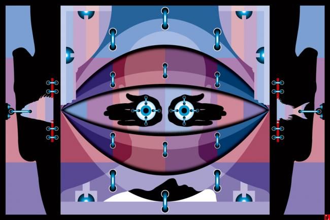 Цифровое искусство под названием "Visual contact I" - Igor Larin, Подлинное произведение искусства, Цифровая живопись