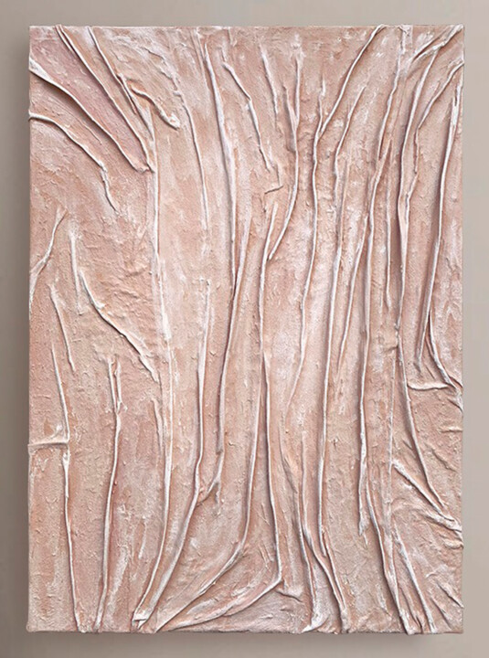 제목이 "BEIGE FABRIC PAINTI…"인 미술작품 Larisa Chigirina로, 원작, 패브릭 나무 들것 프레임에 장착됨