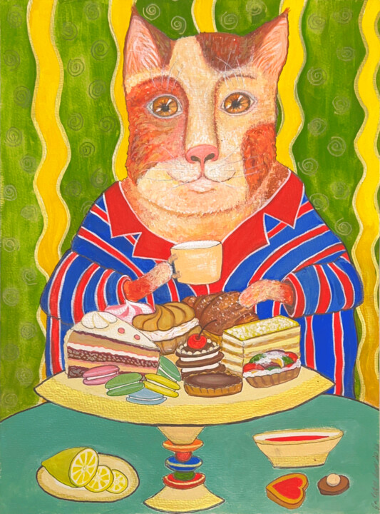 Painting titled "Gourmand" by Larisa Galetii, Original Artwork, Acrylic