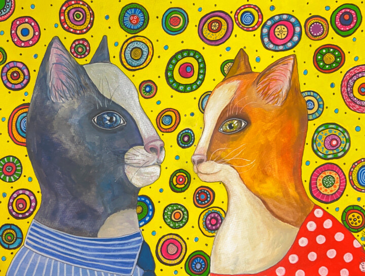 Peinture intitulée "Look of Love" par Larisa Galetii, Œuvre d'art originale, Acrylique