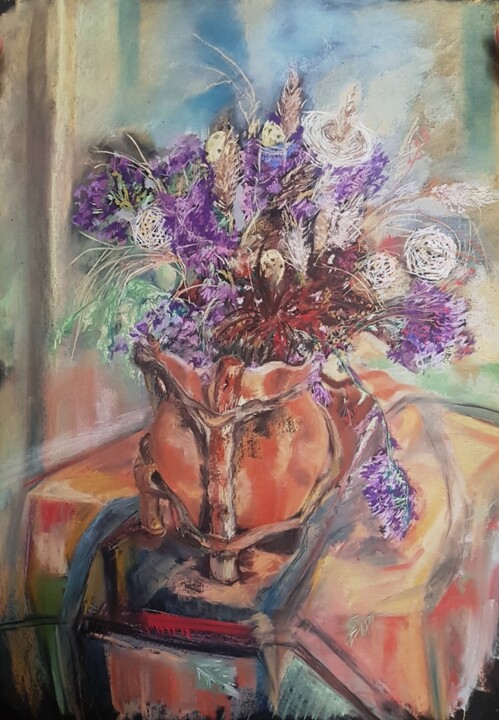 Картина под названием "Easter bouquet" - Larisa Ivanova, Подлинное произведение искусства, Пастель