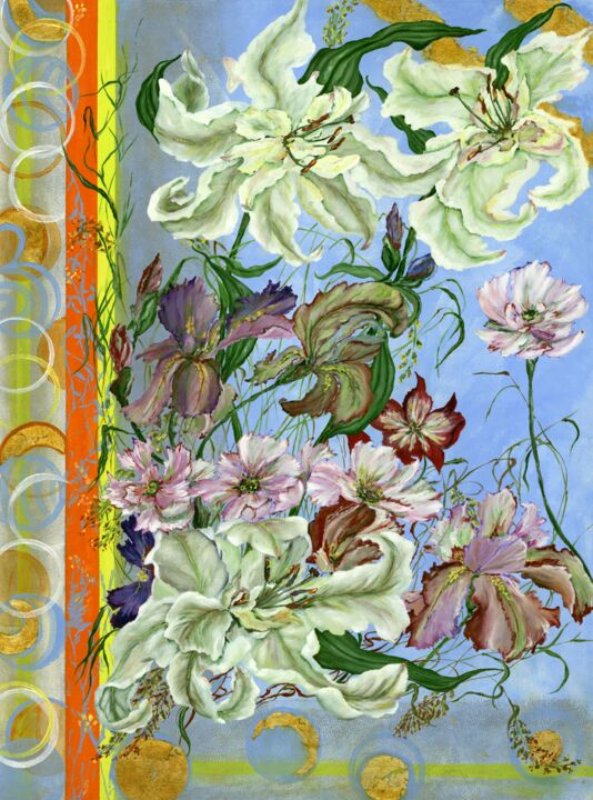 Картина под названием "Divine - original o…" - Larisa Lavrova, Подлинное произведение искусства, Масло Установлен на Деревян…