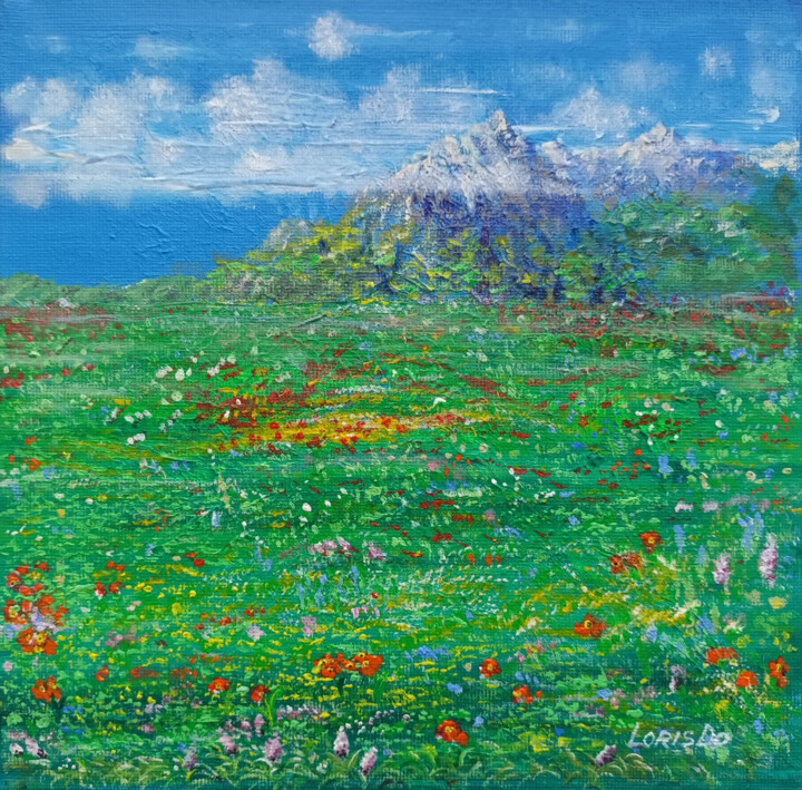 Malerei mit dem Titel "Spring in the Itali…" von Larisa Leontjeva, Original-Kunstwerk, Acryl