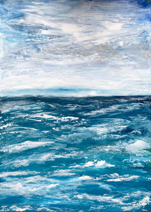 Painting titled "Sea view" by Larisa Siverina, Original Artwork, Acrylic