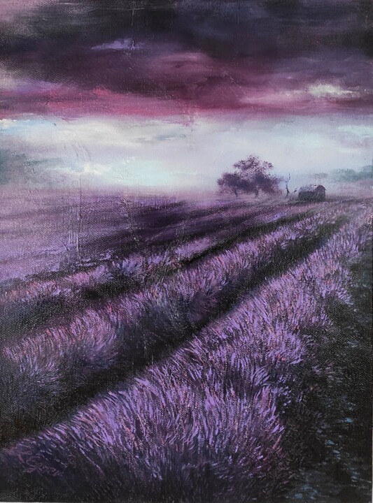 "Lavender storm" başlıklı Tablo Larissa Egner tarafından, Orijinal sanat, Petrol