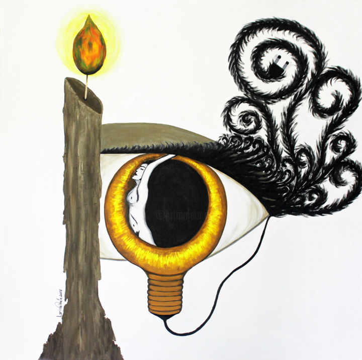 Pintura intitulada "Inspiração" por Larissa Poeta, Obras de arte originais, Acrílico