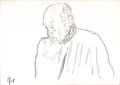 Drawing titled "Vieillard" by Marcofecit, Original Artwork