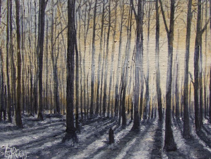 Peinture intitulée "Solitude d'hiver" par Pierre Laroche, Œuvre d'art originale, Huile