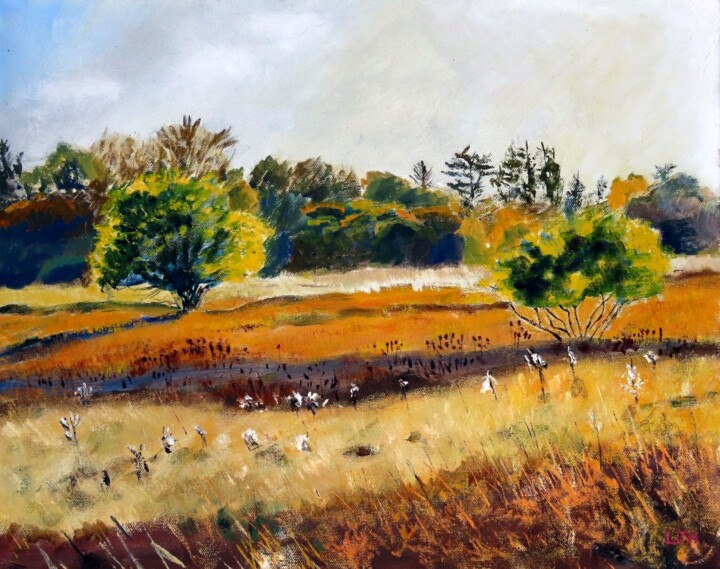 Painting titled "Autumn Meadow (3)" by Herscovitch Larry, Original Artwork, Oil