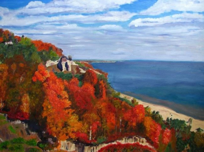 Pintura intitulada "Autumn Bluffs" por Herscovitch Larry, Obras de arte originais