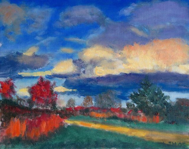 Painting titled "Beautiful sky" by Herscovitch Larry, Original Artwork