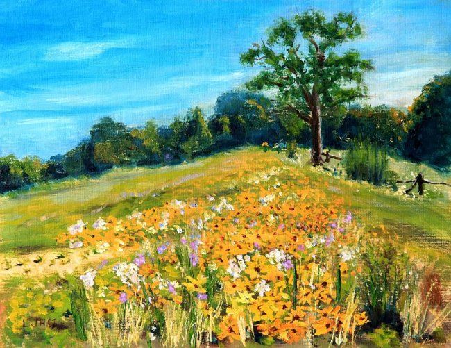 Painting titled "High Park Wildflowe…" by Herscovitch Larry, Original Artwork, Oil
