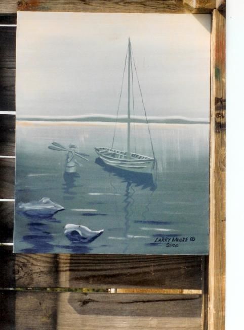 Drawing titled "Sailboat" by Mississippi Artist Larry Moore, Original Artwork