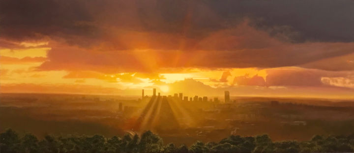 Digital Arts titled "mount-cootha-mornin…" by Lars Vester, Original Art, Oil