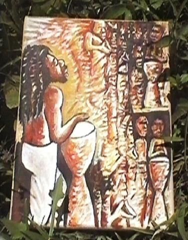 Peinture intitulée "Nya Binghi Man" par ........... Lartis, Œuvre d'art originale