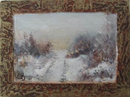 Peinture intitulée "Miniature d'hiver" par K. Bizou, Œuvre d'art originale,