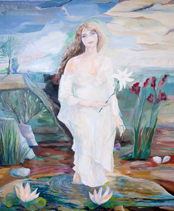 Schilderij getiteld "Susanna" door Larysa Jaromska, Origineel Kunstwerk