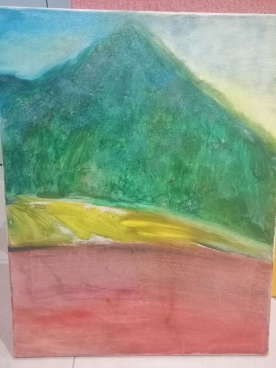 Painting titled "Small hill" by Larysa Jaromska, Original Artwork