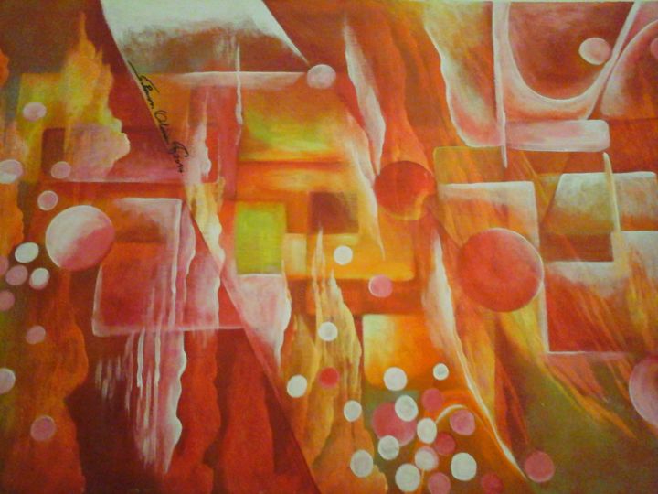 Malarstwo zatytułowany „Luminaire” autorstwa L'A.S Deco, Oryginalna praca, Akryl