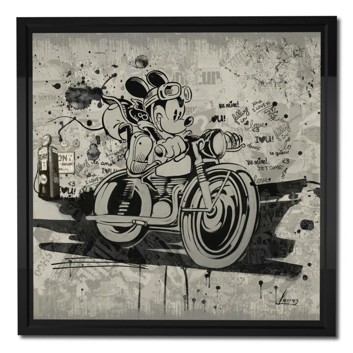 Digital Arts titled "Mickey Bike" by Lascaz, Original Artwork, Digital Painting