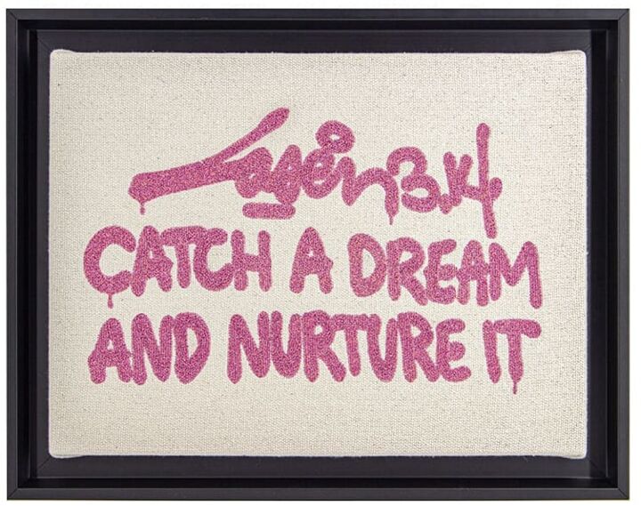 Arte textil titulada "Catch A Dream And N…" por Laser 3.14, Obra de arte original, Bordado