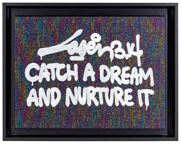Textile Art με τίτλο "Catch A Dream And N…" από Laser 3.14, Αυθεντικά έργα τέχνης, Κέντημα