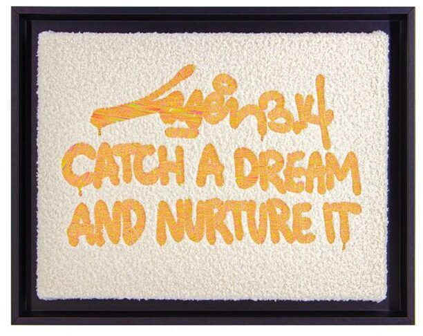 Sztuka tkaniny zatytułowany „Catch A Dream And N…” autorstwa Laser 3.14, Oryginalna praca, Haft