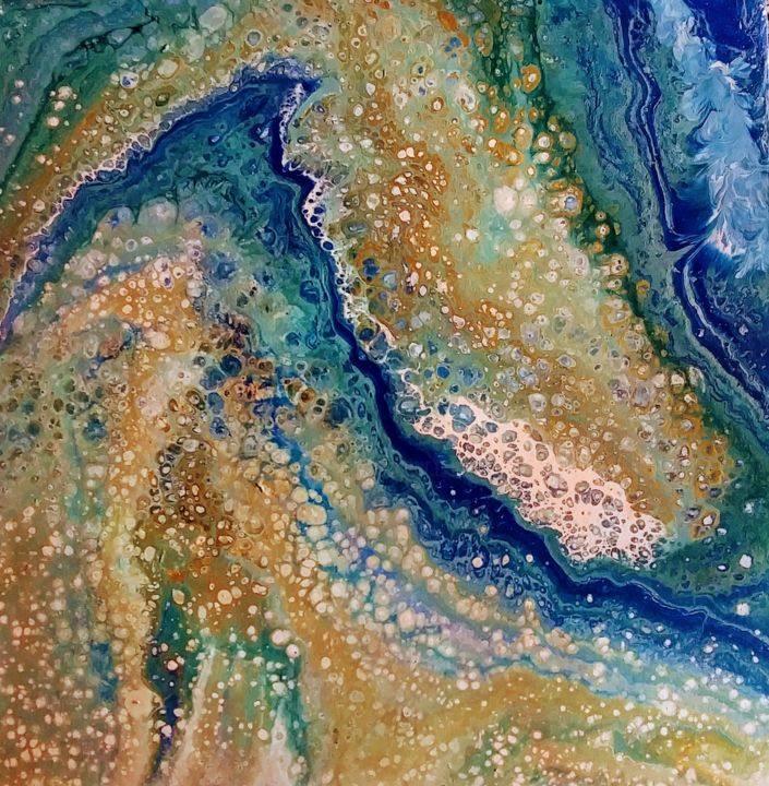 Pintura titulada "Aerial Ocean" por Lashia Nagy, Obra de arte original, Acrílico