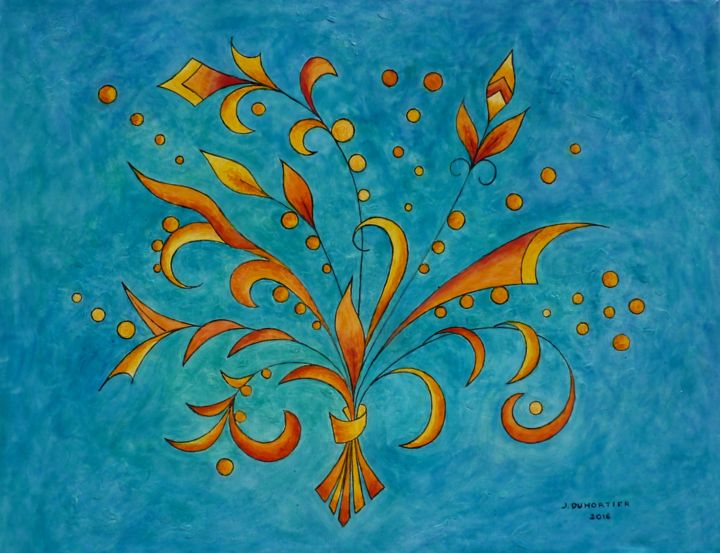 Peinture intitulée "effervescence-mimos…" par Jocelyne Dumortier, Œuvre d'art originale, Autre