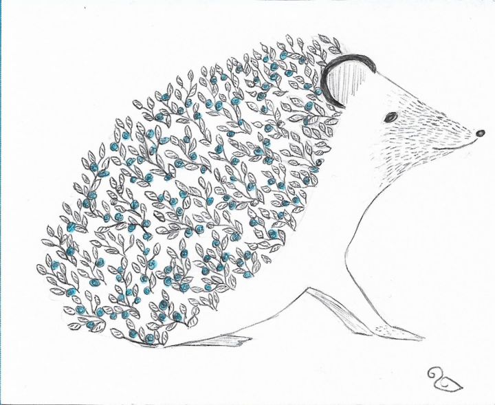 Σχέδιο με τίτλο "Hedgehog" από La Souris, Αυθεντικά έργα τέχνης, Στυλό