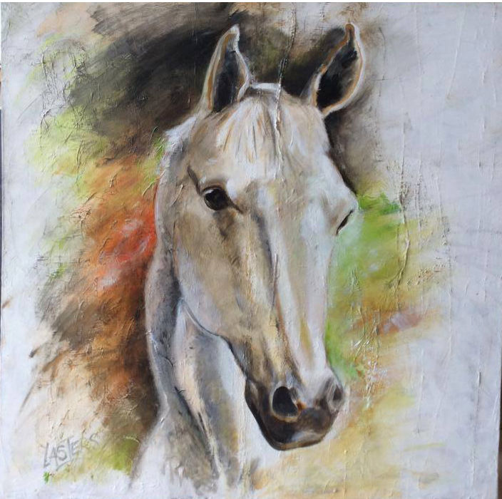 Peinture intitulée "horse.jpg" par Françoise Lasters, Œuvre d'art originale, Acrylique