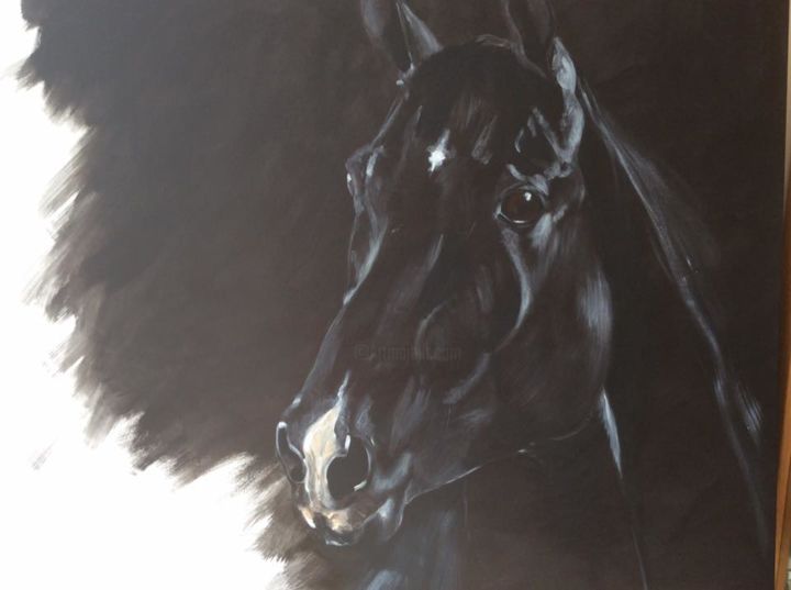 Peinture intitulée "blackbeauty.jpg" par Françoise Lasters, Œuvre d'art originale, Acrylique