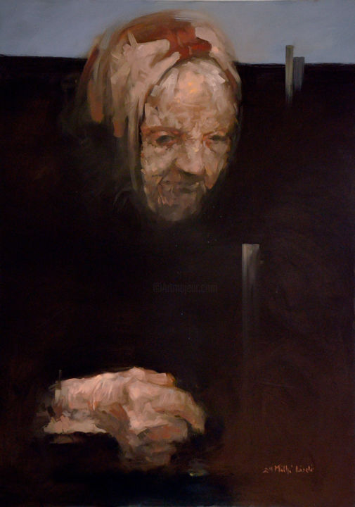 Pittura intitolato "Homeless II." da Máthé László, Opera d'arte originale, Olio