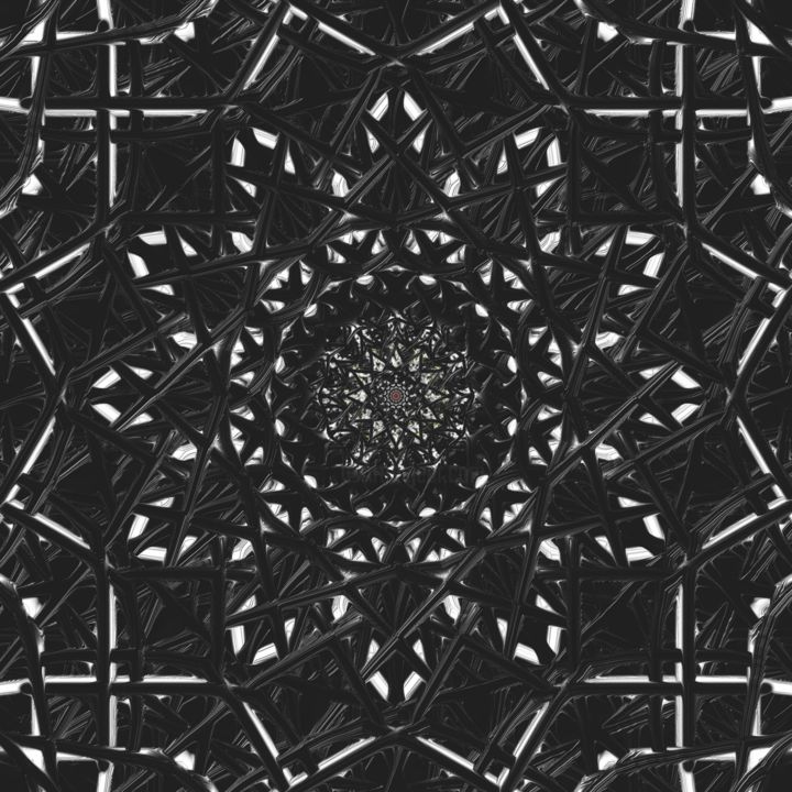 Painting titled "abstract-black-whit…" by Digitalpainter, Original Art, Other
