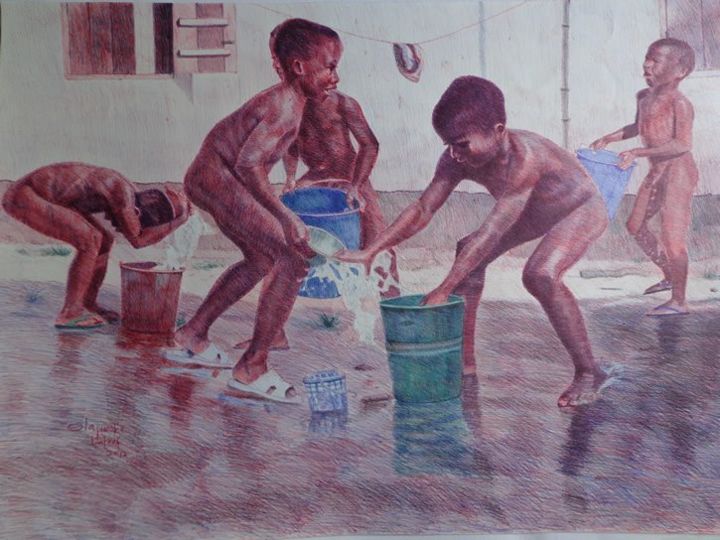 Drawing titled "God's Heritage" by Lateef Olajumoke, Original Artwork