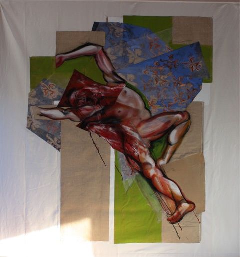 Painting titled "Descente de croix" by Patrice Monnerie, Original Artwork