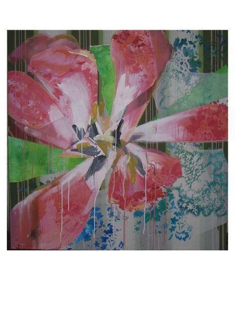 Painting titled "tulipe rose" by Patrice Monnerie, Original Artwork
