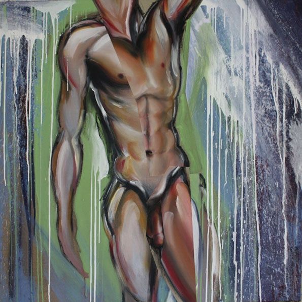 Painting titled "douche3" by Patrice Monnerie, Original Artwork