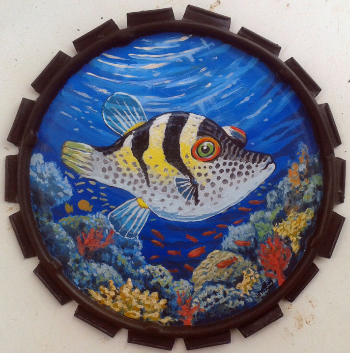 Peinture intitulée "canthigaster" par Jean-François Hirsch, Œuvre d'art originale, Acrylique