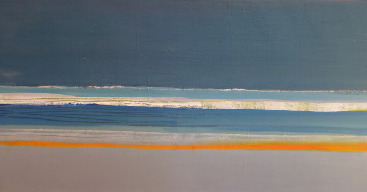 Painting titled "Rivage2" by Patricia Garreau, Original Artwork, Acrylic Mounted on Wood Stretcher frame